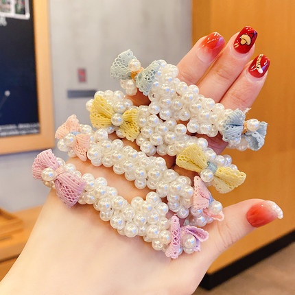 Dây Cột Tóc Cao Su Đính Ngọc Trai Thời Trang Cho Nữ