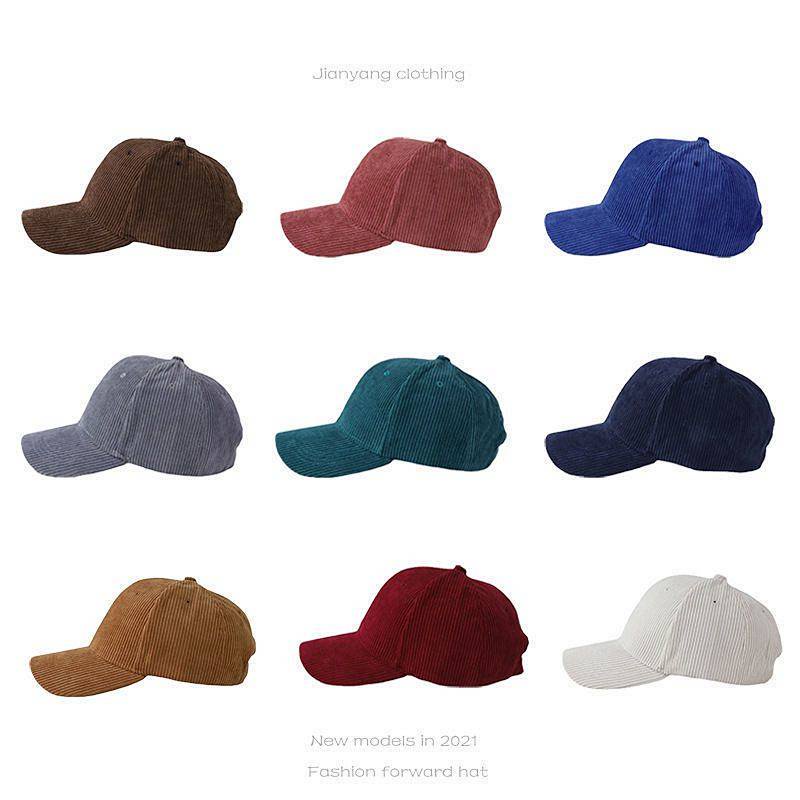 Baseball Cap for Women Autumn and Winter New Corduroy Sports C Letter Internet Celebrity Outdoor Same Style Men's Hard Top Peaked Cap OhZG