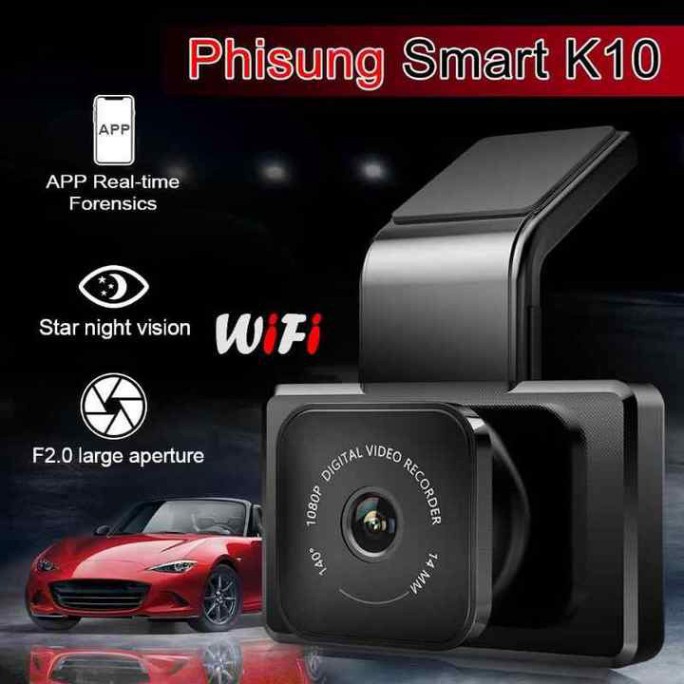 Sản phẩm  Camera hành trình ô tô Phisung K10 tích hợp camera lùi, kết nối WIFI, định vị GPS ..