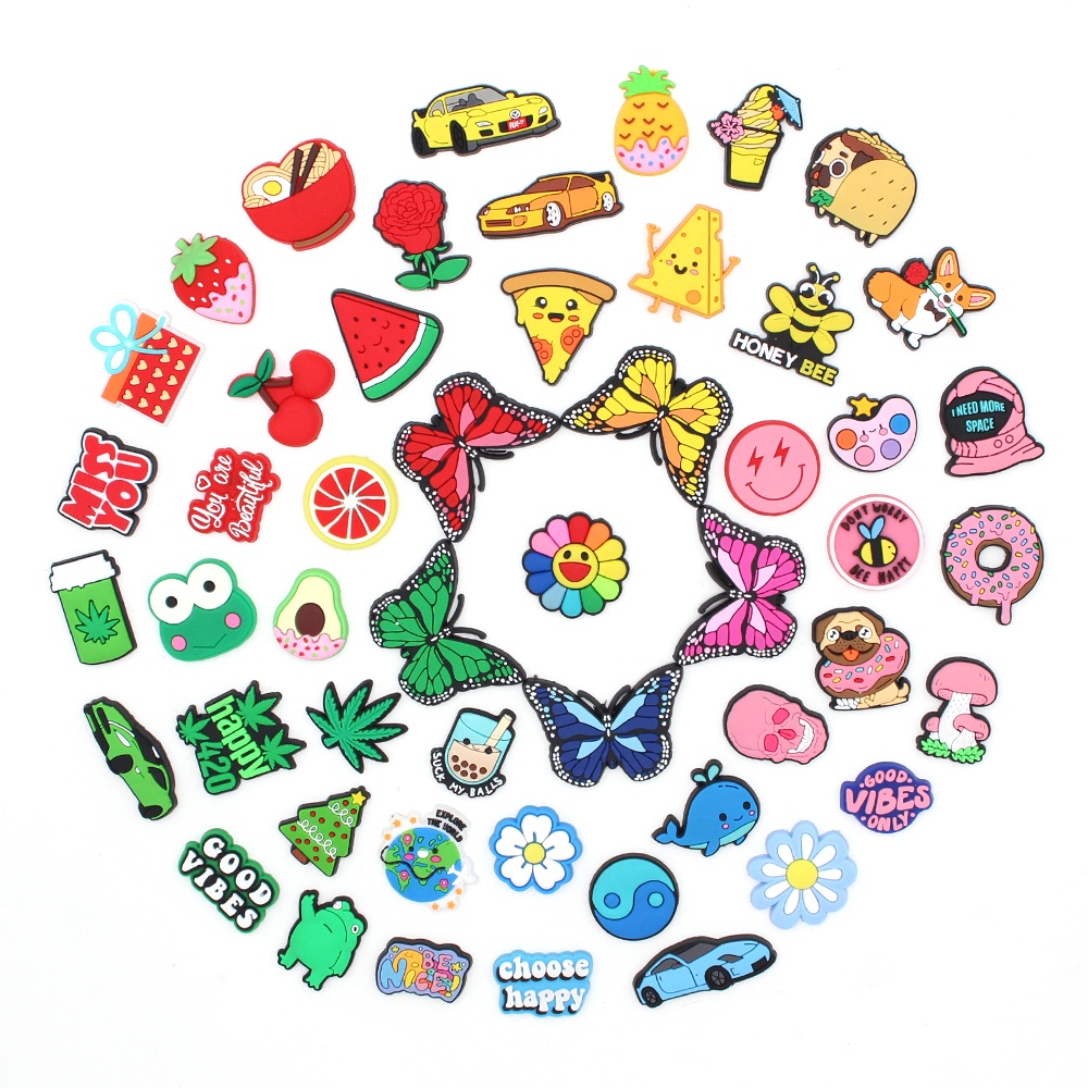 Jibbitz Crocs Pin 1Pcs Hoạt Hình Shoe Charms Động Vật Xe Hơi Trái Cây Đồ Uống Họa Tiết Diy Dép Lê Accessories Có Thể Tháo Rời Decorate Quà Tặng Trẻ Em Dễ Thương Khóa Giày