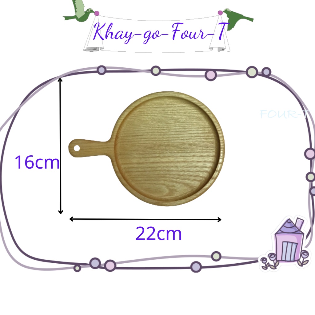 Khay Gỗ Decor Đựng Đồ Ăn Thớt Gỗ Trang Trí Nguyên Khối Hình Tròn ...