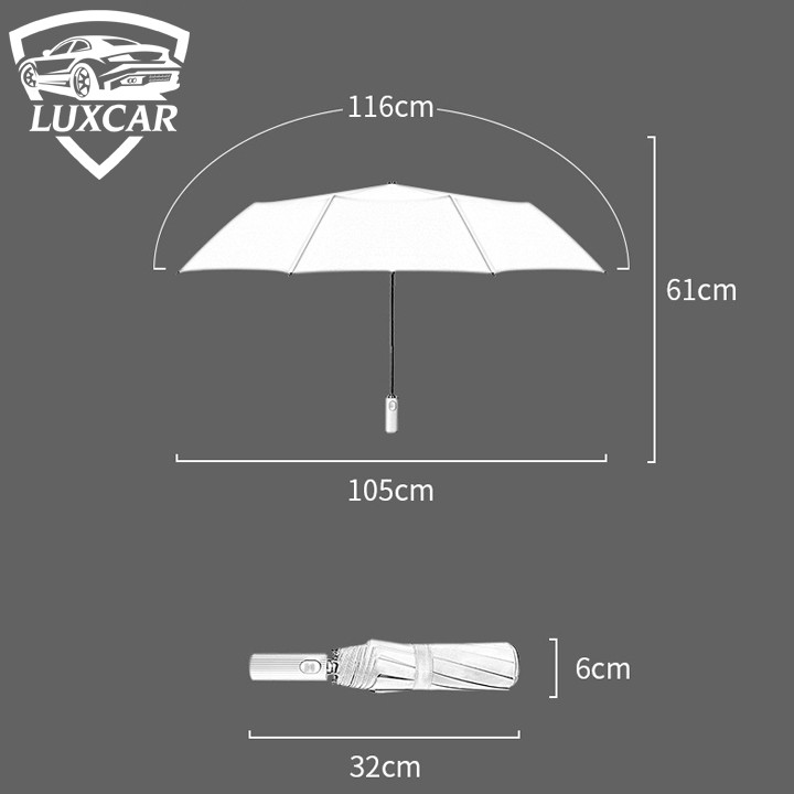 Ô Dù tự động đóng mở LUXCAR, chất vải chống tia UV 100%, tiện lợi dành cho xe ô tô