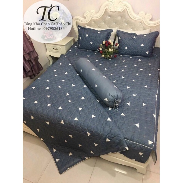 Bộ ga gối trần bông dày dặn xẻ góc  đủ size, chat với shop để chọn hơn 30 mẫu)
