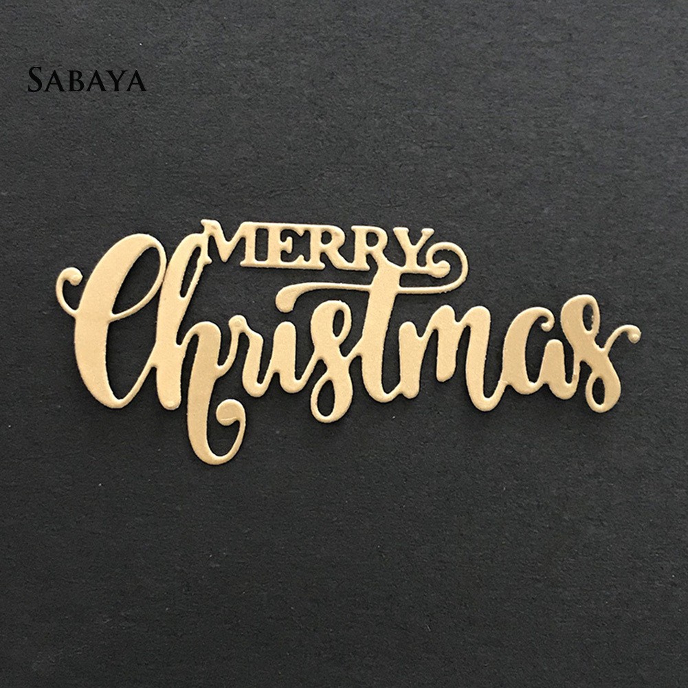 Khuôn Cắt Giấy Làm Từ Thép Carbon Hình Chữ Merry Christmas Trang Trí Thiệp/Sổ Tay