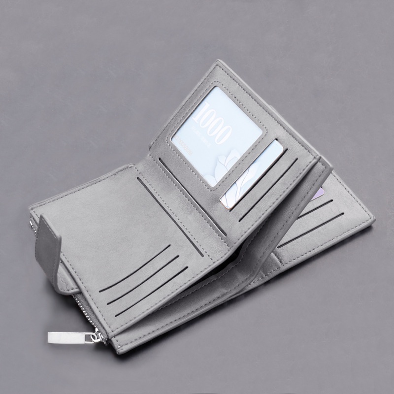 Ví da có khóa dây kéo đa năng dành cho nam