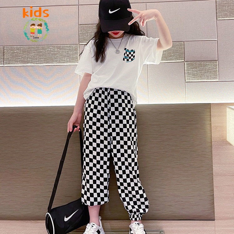Set Đồ Thể Thao Hai Mảnh Áo Thun Tay Ngắn + Quần Dài Thời Trang Mùa Hè 2022 Cho Bé 3-5-8-10-12-13 Tuổi