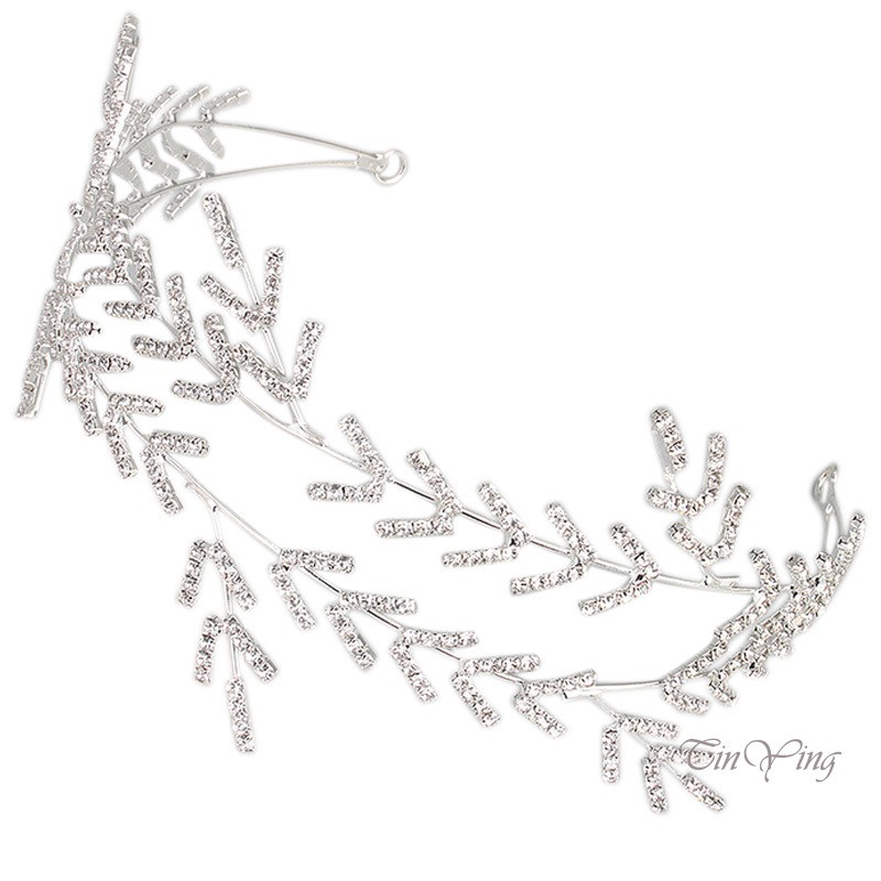 GETNOIVAS Băng đô hợp kim đính đá lấp lánh xinh xắn điệu đà cho cô dâu