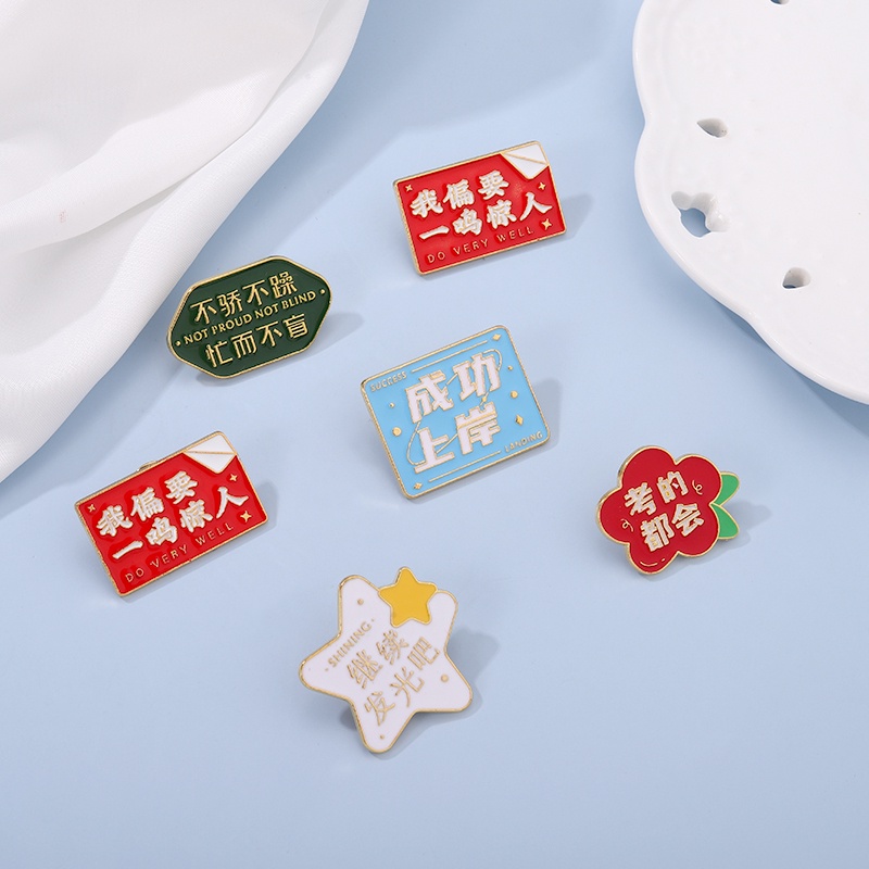 Huy Hiệu Cài Áo Hình Ngôi Sao Hoạt Hình Chữ Blessing Và Hoa Tráng Men Dùng Làm Quà Tặng Cho Học Sinh
