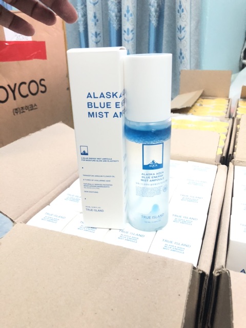 Xịt khoáng huyết thanh True Island Alaska Aqua Blue Energy Mist Ampoule