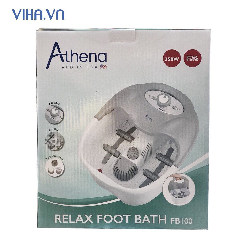 Bồn masage chân  Athena FB100  công nghệ Mỹ tặng Thảo dược ngâm chân Bách Cốt Vương