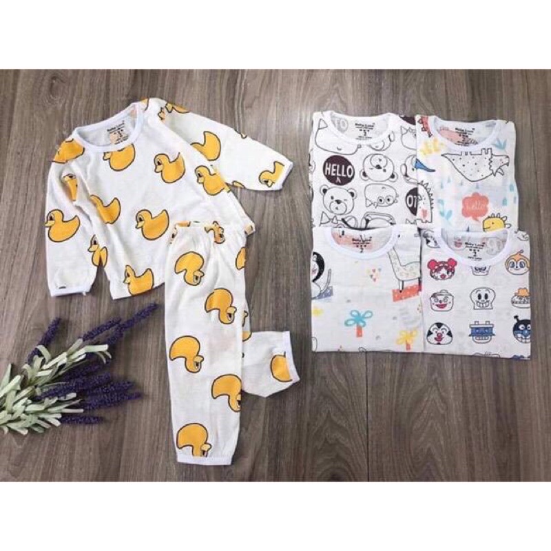 Bộ cotton giấy dài tay cho bé đến 2 tuổi