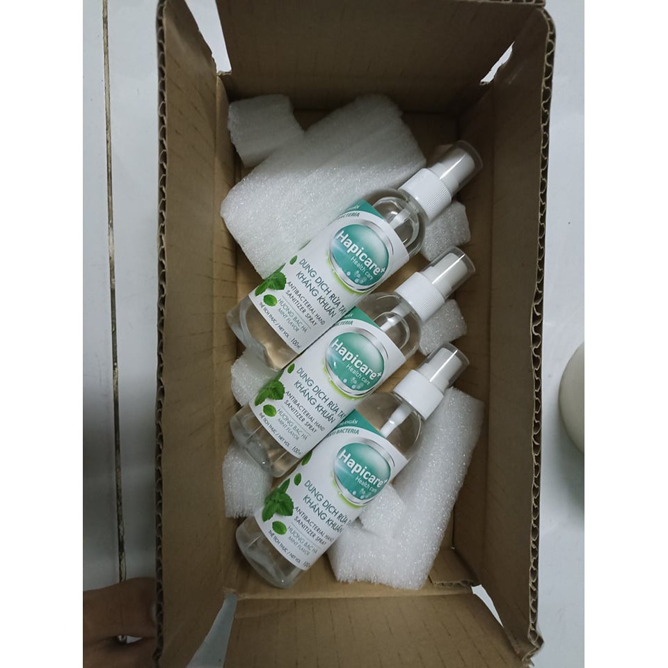 6chai Dung dịch nước rửa tay khô khử khuẩn Hapicare+, Combo 5 chai xịt mini 100ml  tặng thêm 1 chai | BigBuy360 - bigbuy360.vn