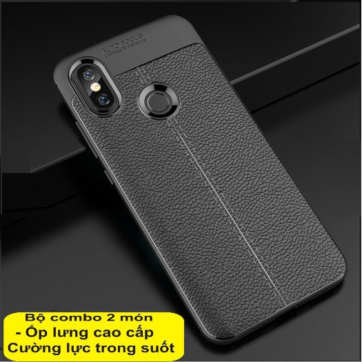 Bộ combo 2 món Ốp lưng Auto Focus cao cấp cho Xiaomi Note 5 Pro (Đen) + Cường lực theo máy