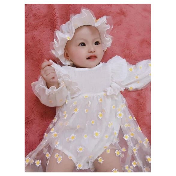 Set 3 chi tiết body hoa cúc cho bé