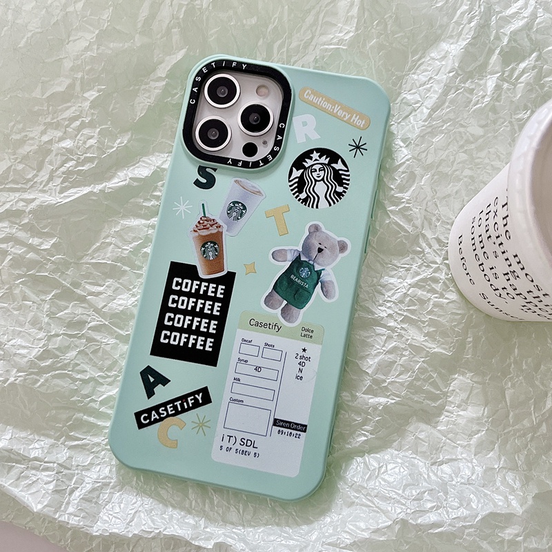 Ốp điện thoại silicon họa tiết Starbuck thích hợp cho iPhone 7 8 Plus X XS XR 11 12 13 Pro Max