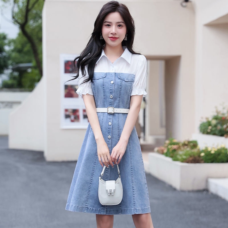 Đầm Denim Thời Trang Hàn Quốc Mới 2022 Cho Nữ