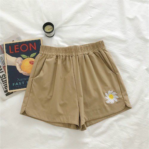 Quần đùi thun nữ thể thao siêu hot in hình hoa cúc xinh -t28-30-cúc