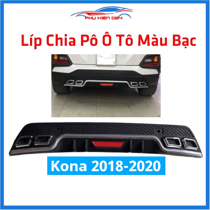 Lippo, líp chia pô ô tô Kona 2018-2019-2020-2021-2022-2023-2024 màu bạc chuẩn form xe thể thao