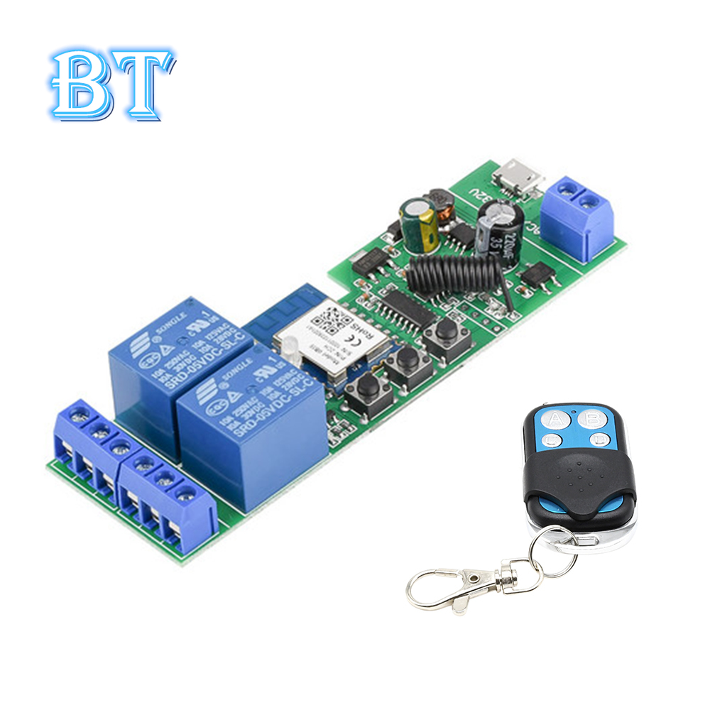 Mô Đun Công Tắc Sonoff Tyr USB 5V / DC7-32V 433MHZ 2 Kênh WIFI Điều Khiển Từ Xa 3 Chế Độ Tự Khóa