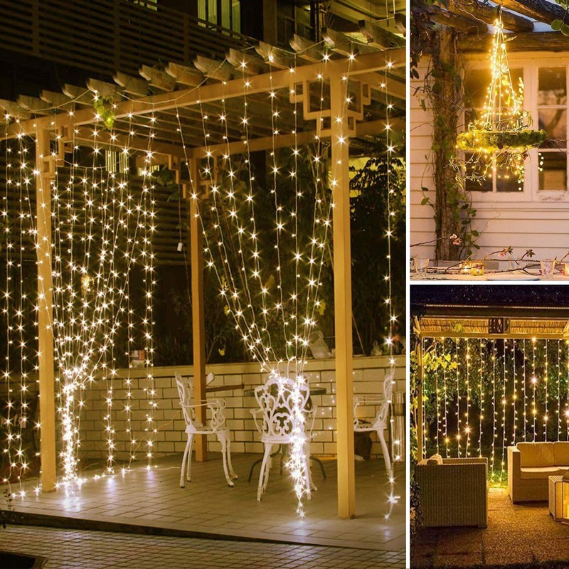 Đèn Đom Đóm LED FairyLight Thả Rèm Mưa, Thả Màng Trang Trí Phòng Ngủ, Nhà Cửa Siêu Lung Linh