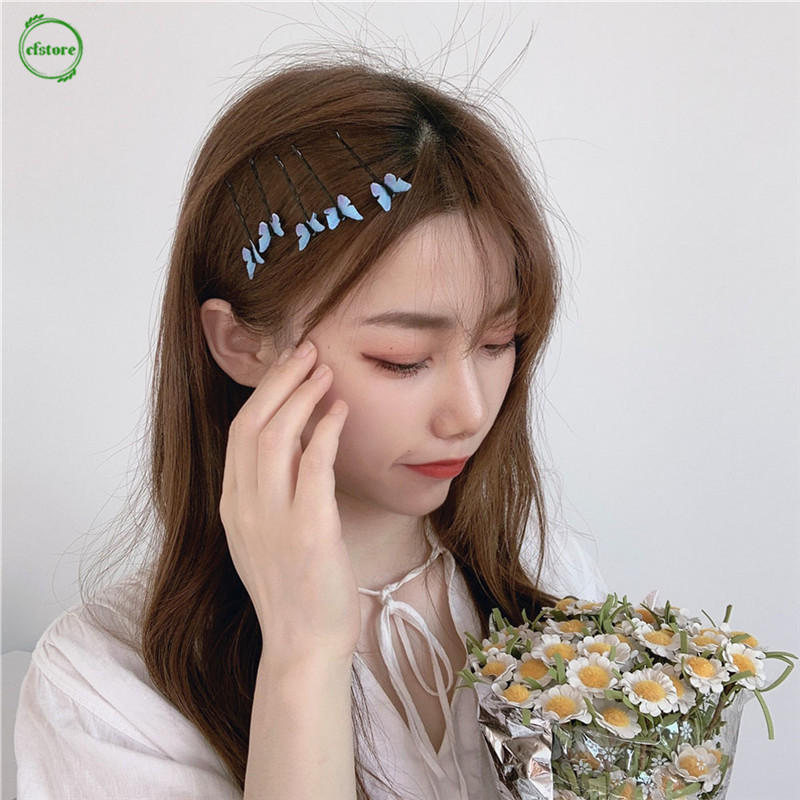 BUTTERFLY (Hàng Mới Về) Kẹp Tóc Hình Bướm Đính Đá Xinh Xắn Cho Nữ