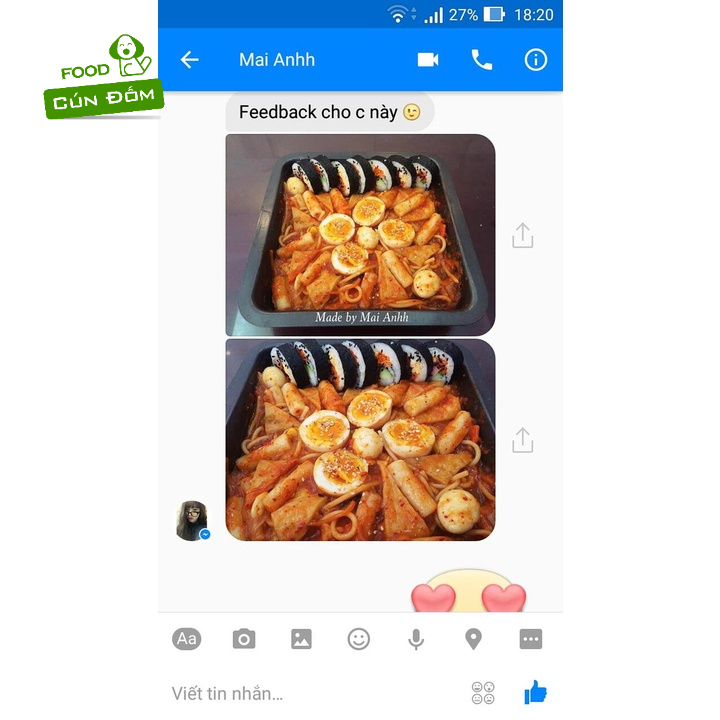 Bánh gạo tươi nguyên thanh kèm sốt ớt