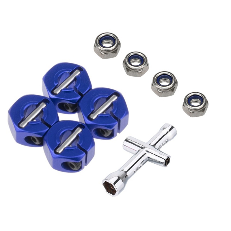 Đai ốc lục giác M4 12mm bằng kim loại cho Traxxas 1/10 Slash 4X4 VXL 2WD