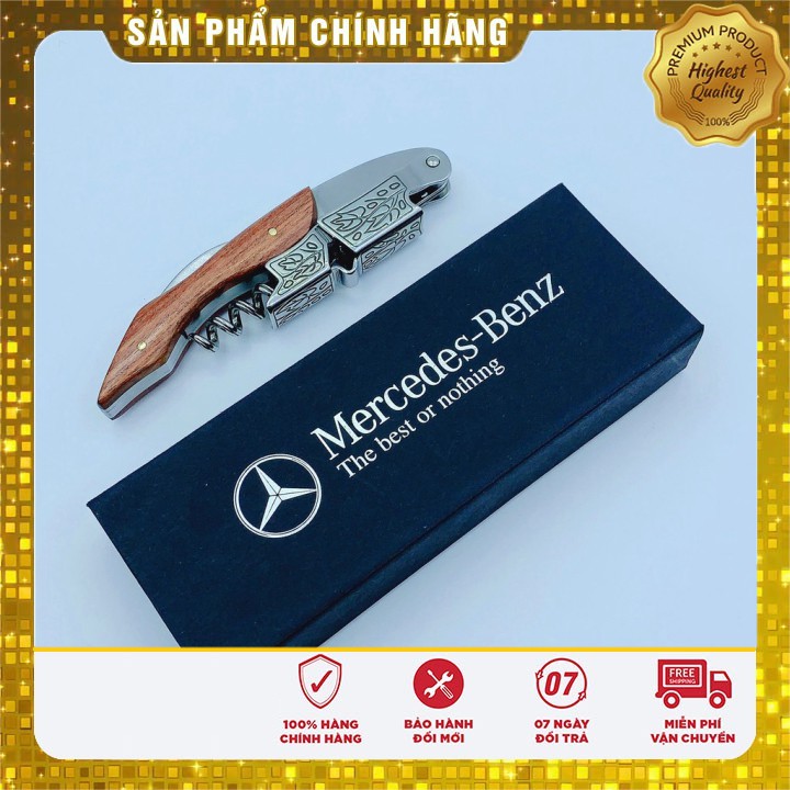 Khui Rượu Vang Cán Gỗ Sồi Cao Cấp Tặng Kèm Hộp Đựng Sang Trọng( Phiên Bản Merc)