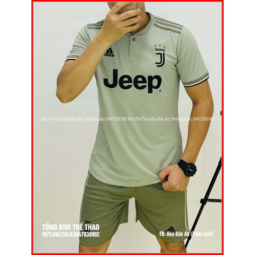 Áo Bóng Đá Juventus (Juve Xám) mùa giải 2019 Vải thái thoáng mát, phom 40-90kg