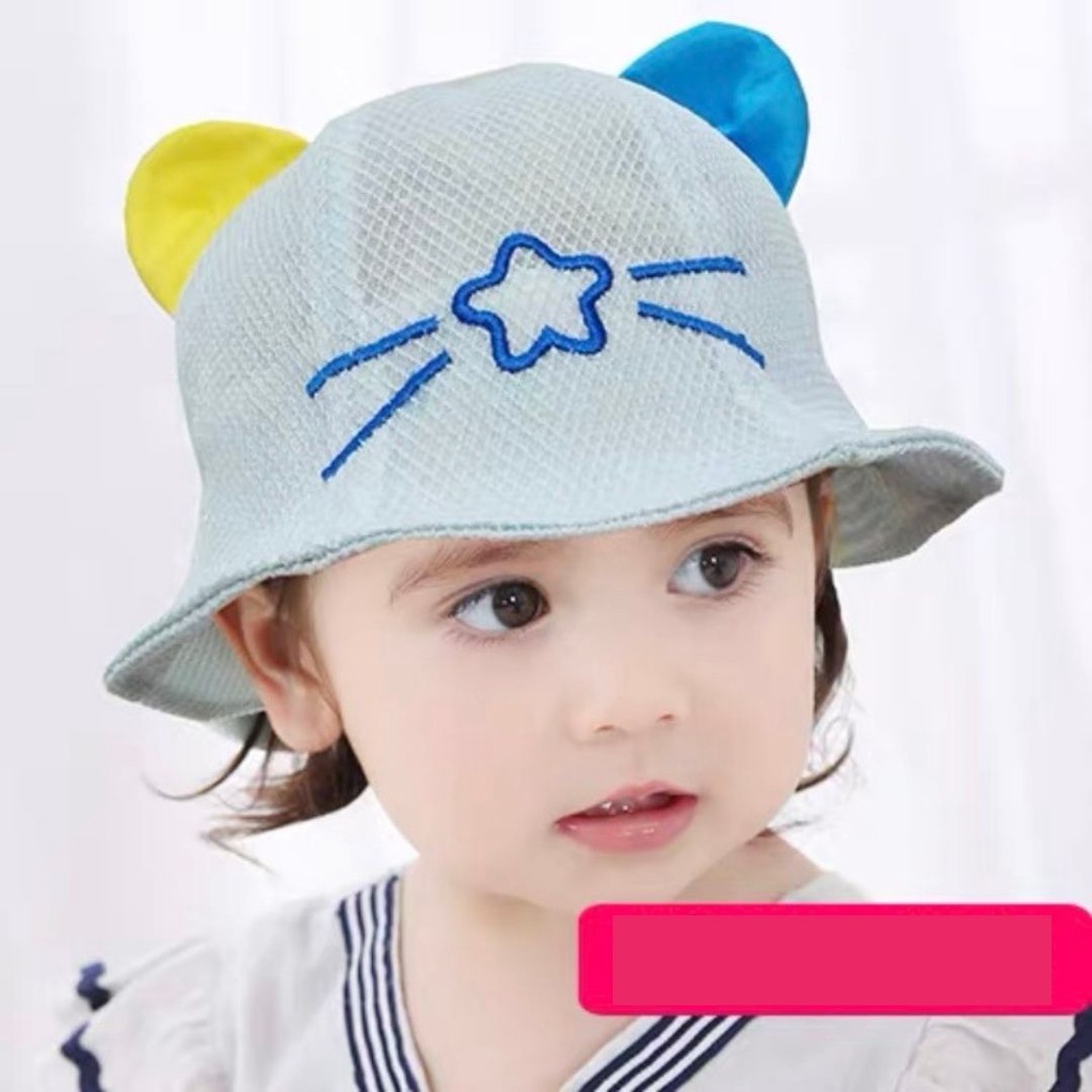 Mũ vành mèo ngôi sao mùa hè cho bé