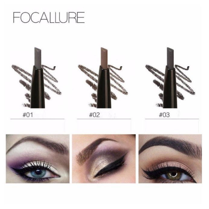 (hàng Mới Về) Bút Kẻ Lông Mày 2 Đầu 3 Màu Tùy Chọn Fa18 Focallure | BigBuy360 - bigbuy360.vn