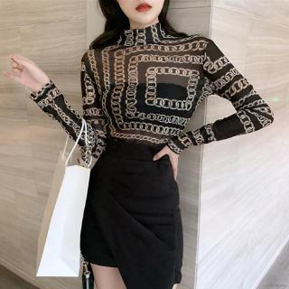 Áo Lưới Dài Tay Xuyên Thấu Phong Cách Hàn Quốc Dành Cho Nữ