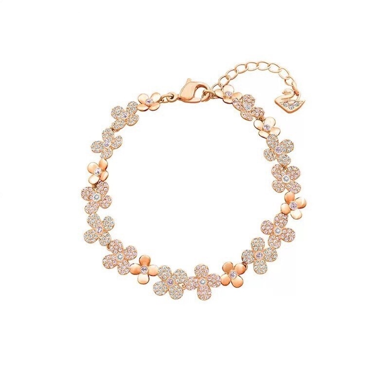 FREE SHIP VòngTay Nữ Swarovski ELDERFLOWER Plum Bracelet Rose Gold Crystal Flower Bracelet Bracelet Quà Tặng Cho Bạn Gái