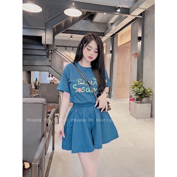 - ÁO PHÔNG CHỮ KÈM QUẦN SIÊU XINH/ PHONG CÁCH HÀN QUỐC