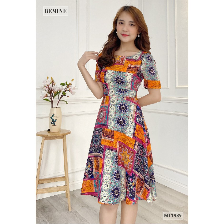 [Mã WABRWA15 giảm 15% đơn 300K] Đầm voan họa tiết độc đáo BEMINE MT1939CAM | BigBuy360 - bigbuy360.vn