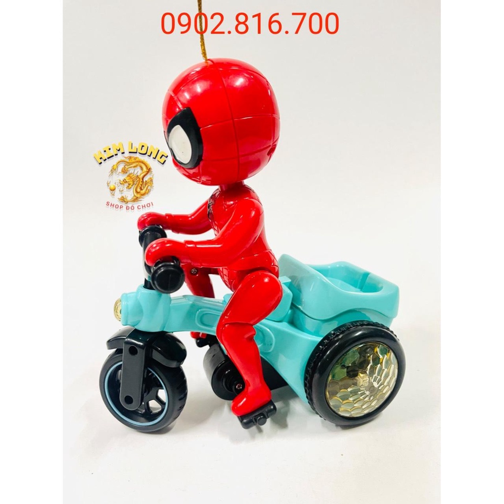 Đồ chơi lồng đèn siêu nhân nhện Spiderman lái xe giao hàng cho bé trai tặng kèm pin quà tặng trung thu cho bé