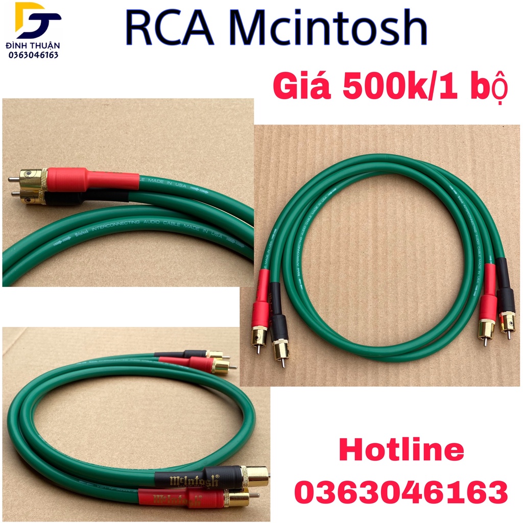 Dây av Mcintosh dài 1m, Dây RCA Mcintosh được bọc ngoài bởi lớp vỏ nhựa màu xanh đặc trưng của Mclntosh