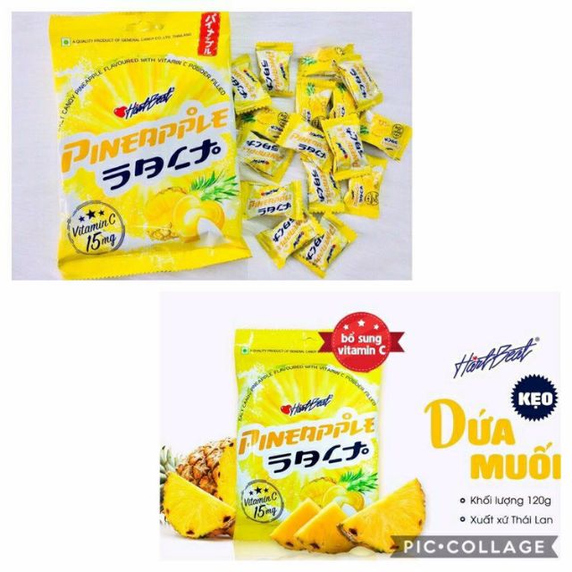 Kẹo Chanh / Thơm / Mây Muối Bổ Sung vitamin Thái Lan 120g.