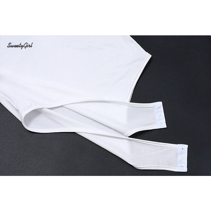 Bộ Áo Liền Quần Tay Dài Khoét Eo Màu Trắng Trơn Thời Trang 2022 Quyến Rũ Cho Nữ