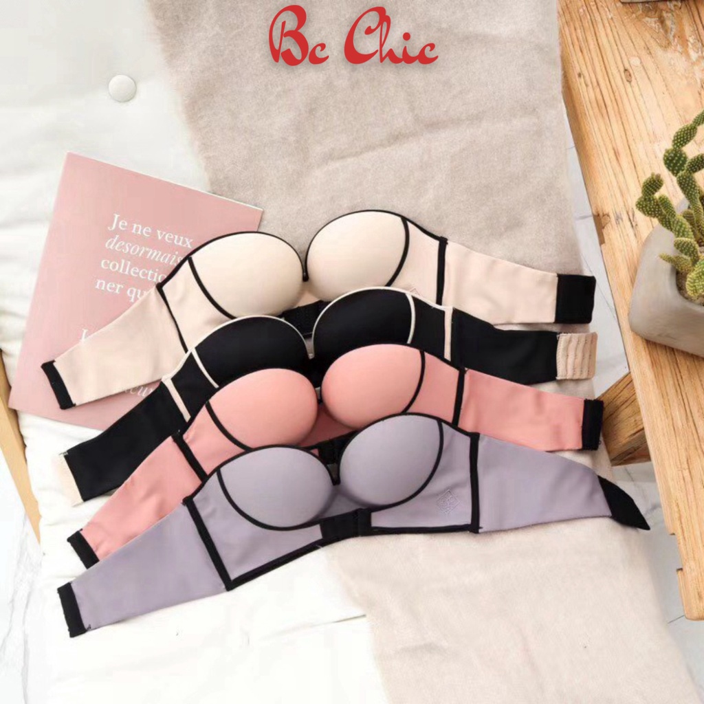 Áo Lót Nữ , Áo Ngực Nữ Đúc Su Cup Ngực viền đen nâng vòng 1 gợi cảm mã A02viền BC_CHIC LINGERIE