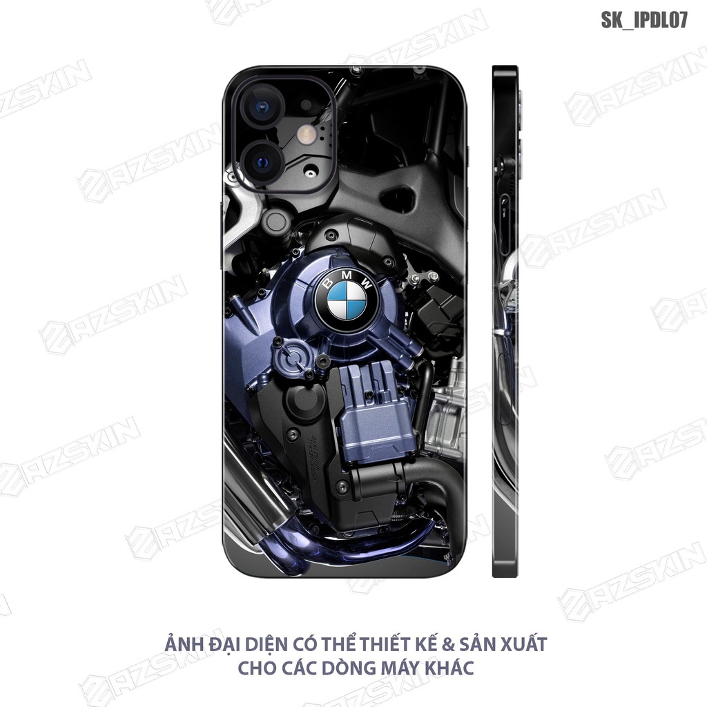 Miếng Dán Skin IPhone 7 - 14 Pro Max Hình Động Cơ Xe |SK_IPDL07| Chất Liệu Nhập Khẩu, Cán 3M Chống Nước, Khuôn Cắt CNC