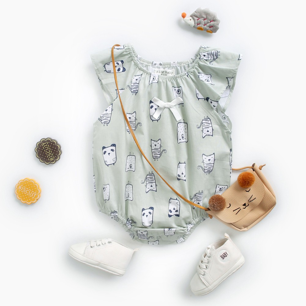 Bộ Áo Liền Quần Sanlutoz Dành Cho Bé Gái Sơ Sinh Thiết Kế In Hoạt Hình