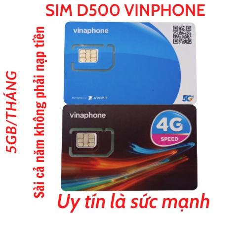Sim d500 vinaphone 😍Uy tín😍 Vào mạng 1 năm không cần nạp tiền