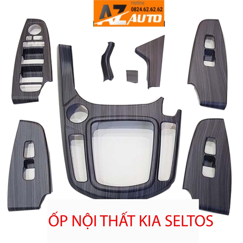 Bộ ốp nội thất Kia Seltos - vân gỗ cao cấp
