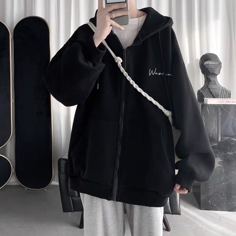 ÁO KHOÁC NỈ HOODIE DÂY KÉO CÓ NÓN TRÙM ĐẦU CHỮ KÝ SIÊU HOT
