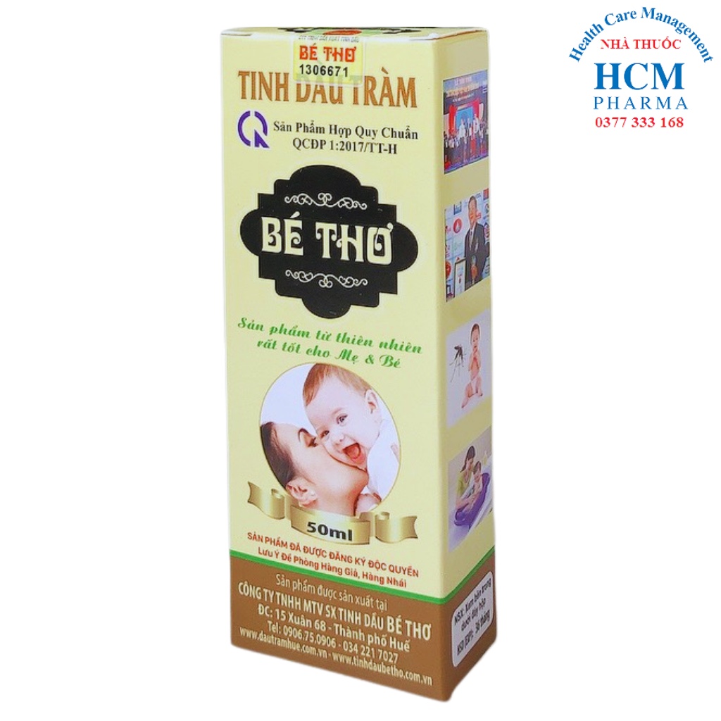 Tinh dầu tràm Huế nguyên chất cho Bé Thơ trẻ sơ sinh 50ml có tem chống hàng giả của nhà sản xuất HCM15