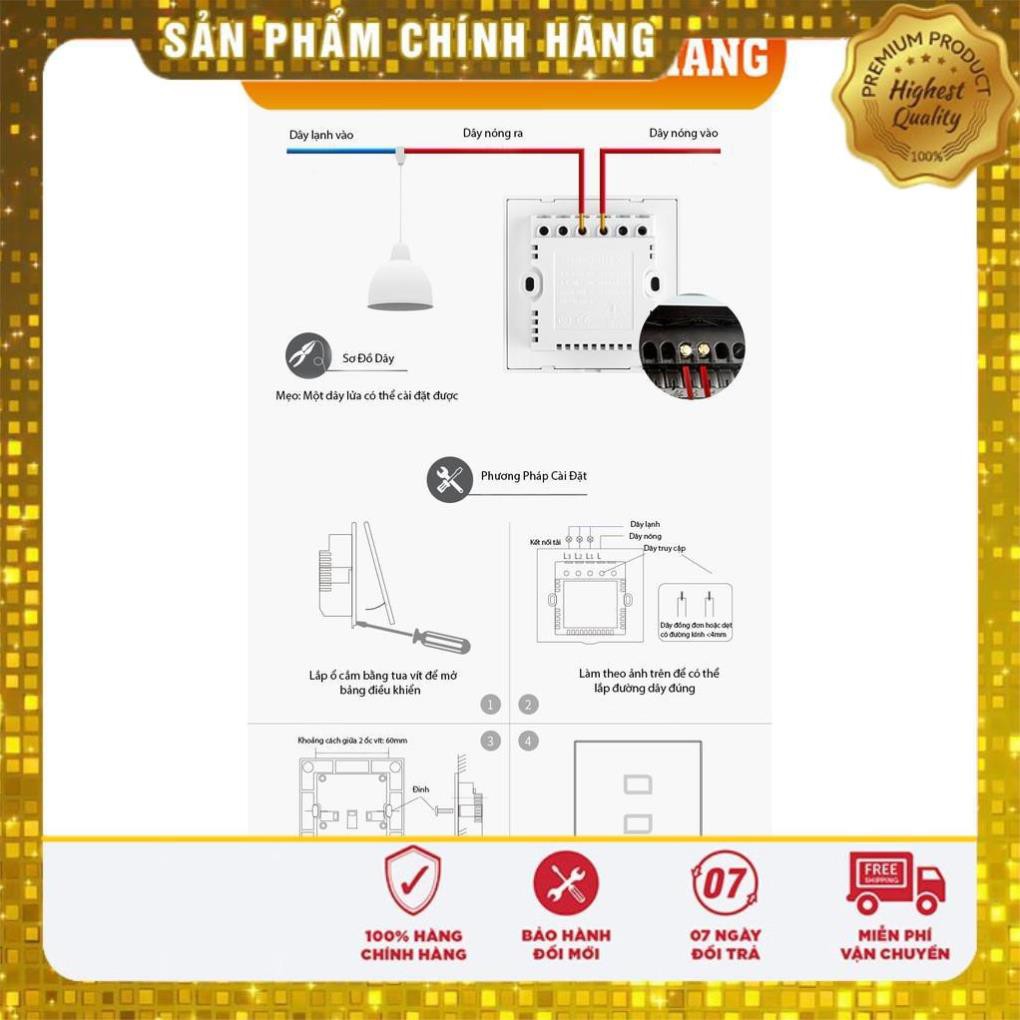 CÔNG TẮC BROADLINK TC2 CHUẨN EU 1 NÚT HÌNH VUÔNG