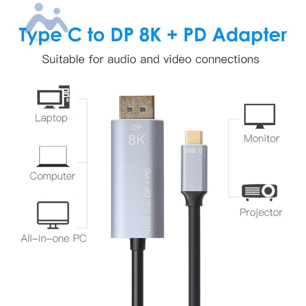 Dây Cáp Sạc Dp + Pd Chuyển Đổi Cổng Usb 3.1 Sang Dp + Pd 8k / 60hz