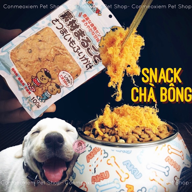 Chà bông chó mèo ruốc gà rong biển 100g, snack tăng cân mập cún mèo thú cưng Con Mèo Xiêm