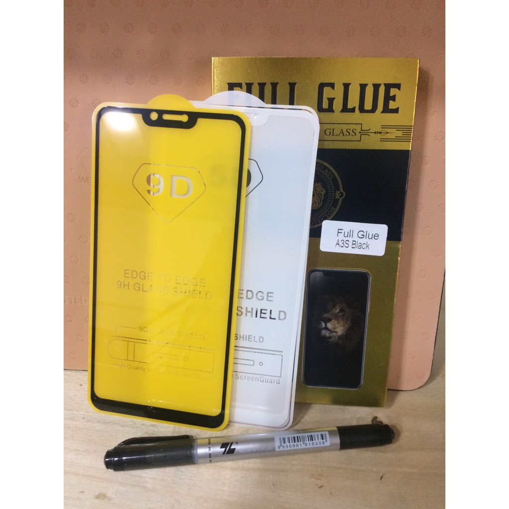 KÍNH CƯỜNG LỰC FULL MÀN 9D OPPO A3S